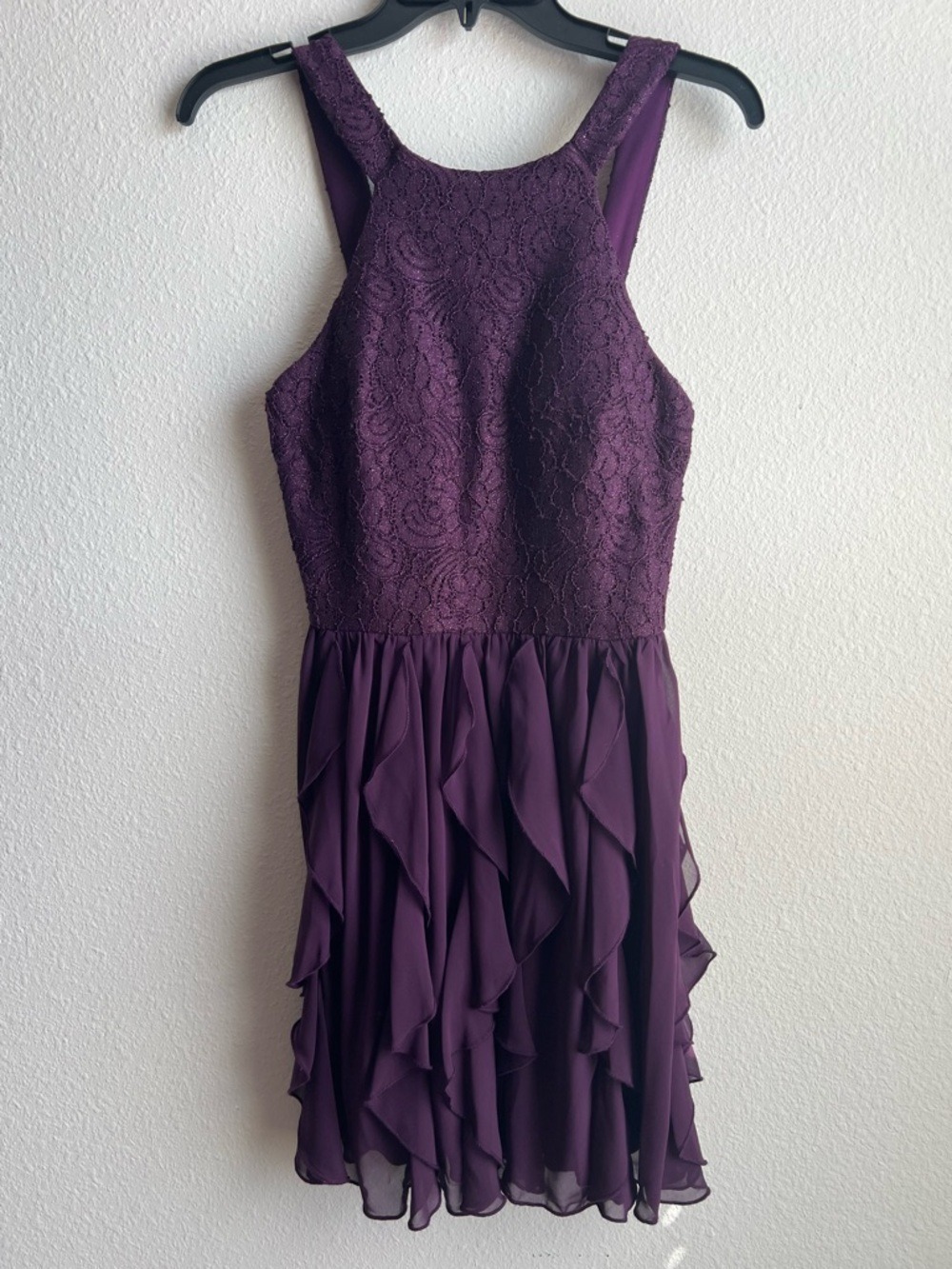 Xtraordinary Plum Lace Cocktail Dress